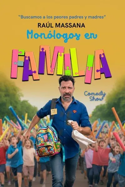 Cartel de Raúl Massana. Monólogos en familia